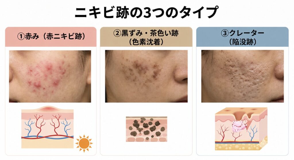 ニキビ跡のタイプ