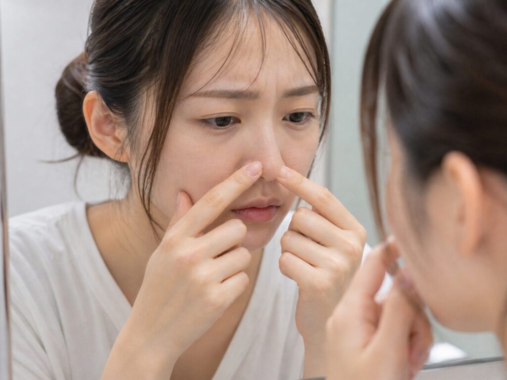 角栓を押し出してしまっている